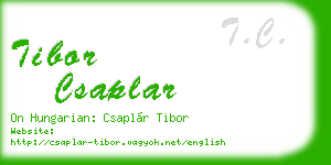 tibor csaplar business card